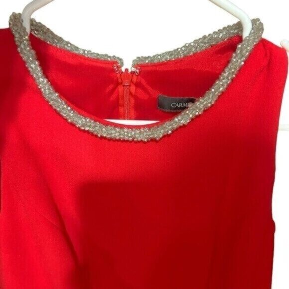 Carmen Marc Valvo peplum sheath Dress 4 Old Money Holiday Fairy Corset Cocktail - Picture 3 of 11